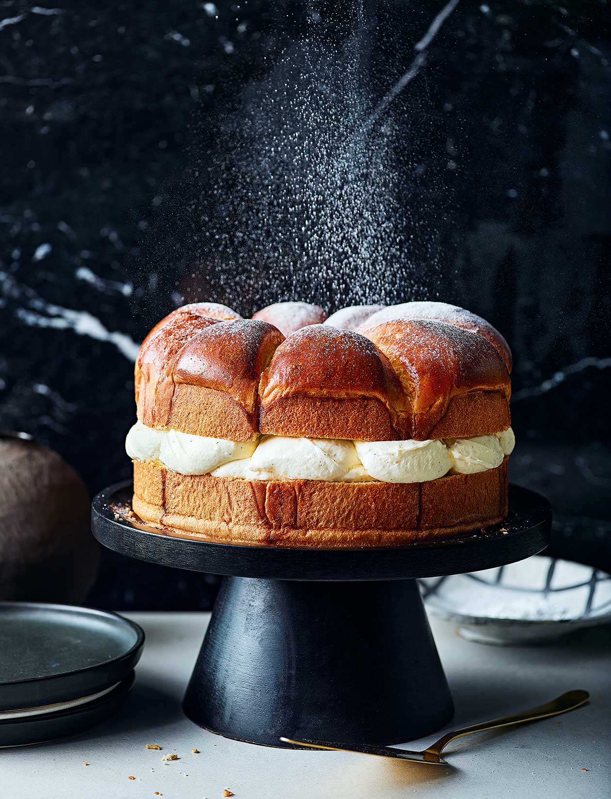 Vanilla cream bun cake recipe | Sainsbury`s Magazine