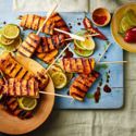 FOR VEGGIES: CHILLI HALLOUMI SKEWERS