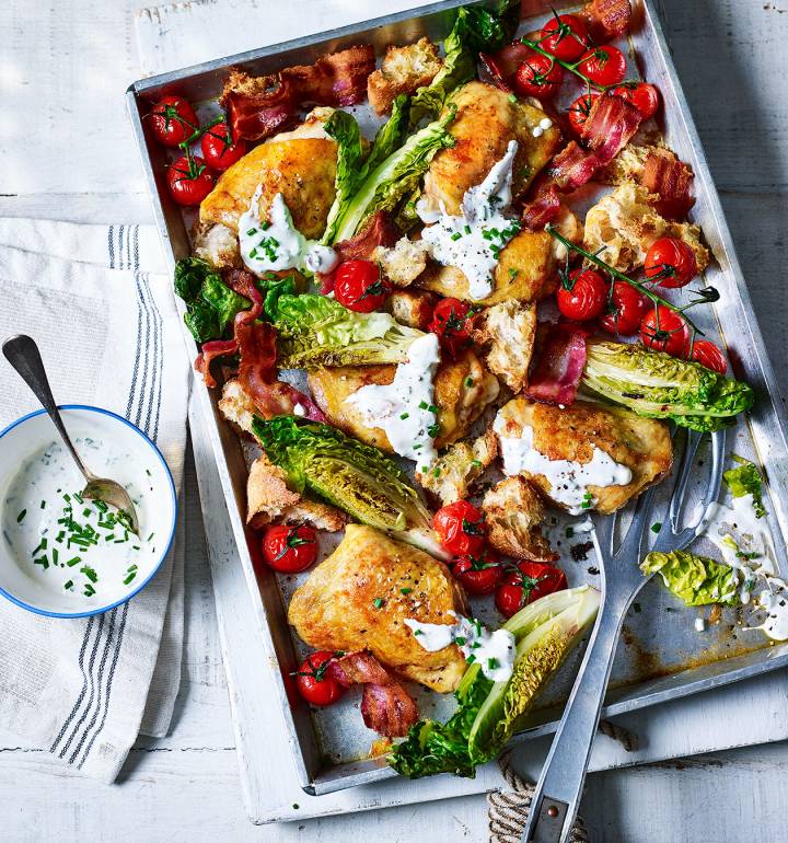 Blt Chicken Traybake Recipe Sainsbury`s Magazine