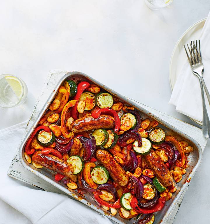 Summer Sausage Traybake Recipe Sainsbury`s Magazine 3701