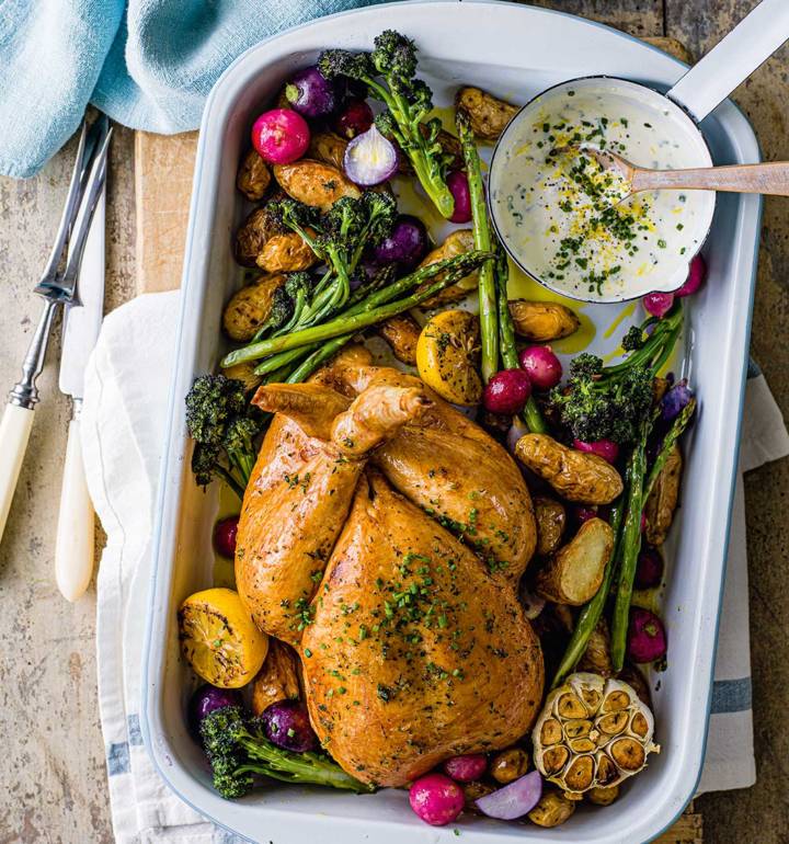 spring-chicken-roast-dinner-recipe-sainsbury-s-magazine