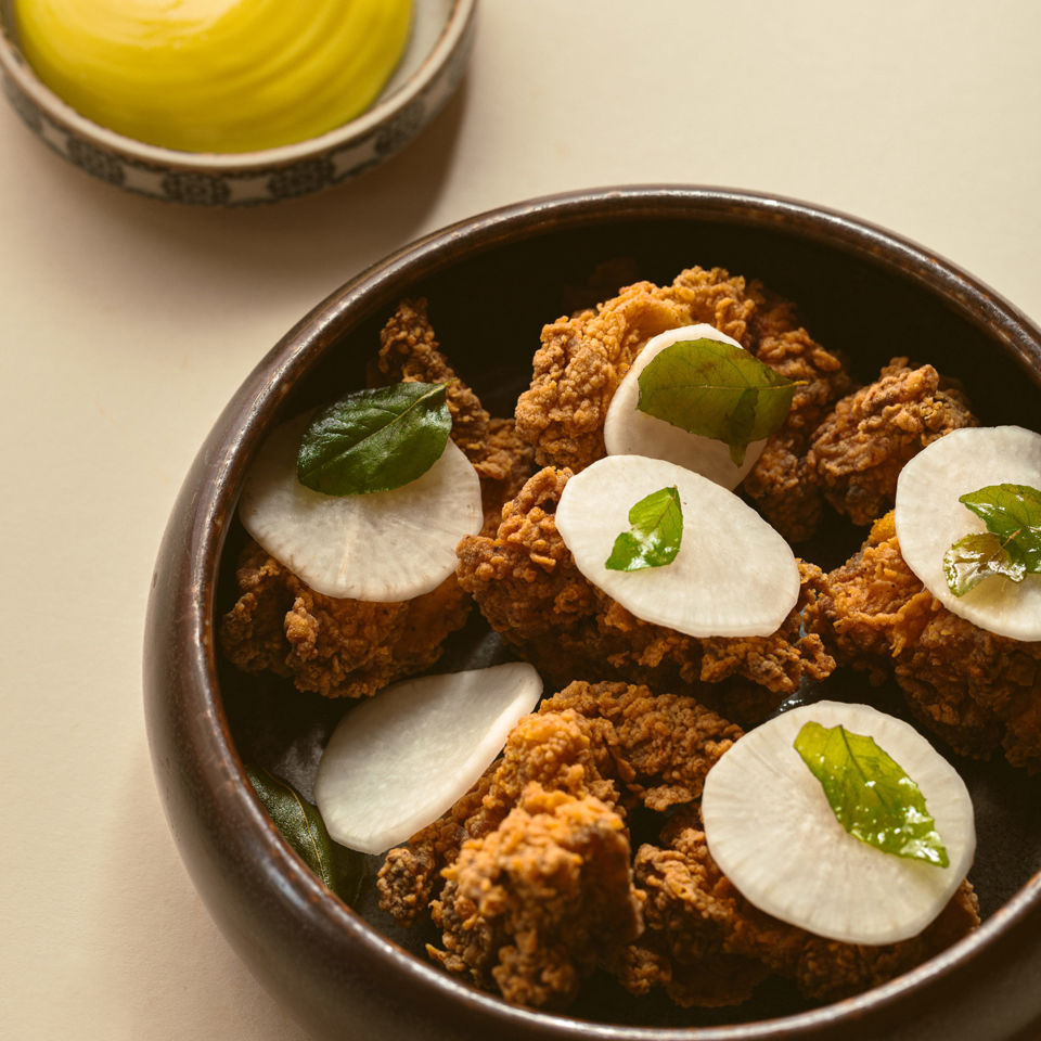 Keralan fried chicken. Image: Rebecca Hope Photography